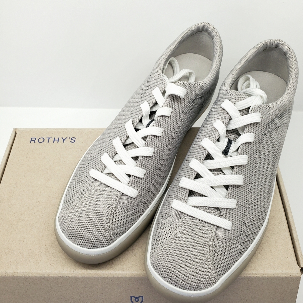 Rothy’s THE LACE UP SNEAKER Storm Gray Grey Women’s Size 8.5 NEW in Box - Picture 4 of 8